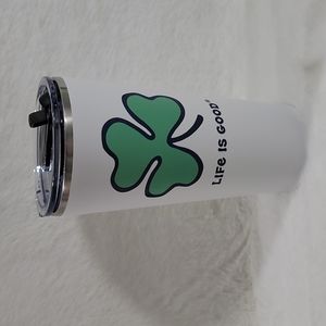 Life Is Good St Patrick's Day Green Clover 25oz Stainless Steel Tumbler
